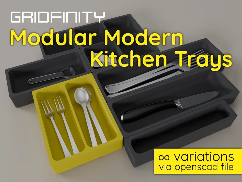 Khay Nhà Bếp Hiện Đại Mô-Đun Gridfinity - Image 1