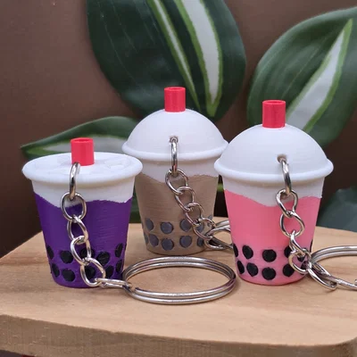Móc khóa trà sữa Boba / Bubble Tea - Phiên bản Mini