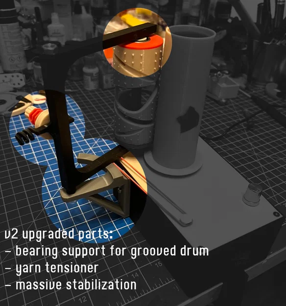 Yarn cone winder v2 - Máy quấn sợi len thủ công hoặc dùng motor - Image 2