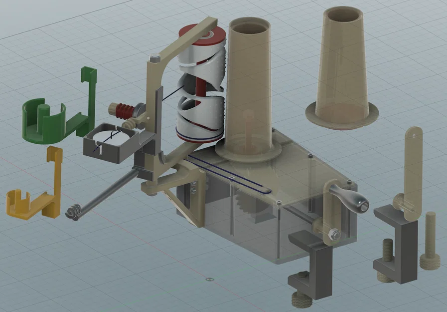 Yarn cone winder v2 - Máy quấn sợi len thủ công hoặc dùng motor - Image 9