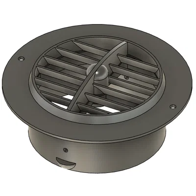 Cửa gió xoay 100mm cho hệ thống sưởi xe RV - Phụ kiện in 3D hữu ích