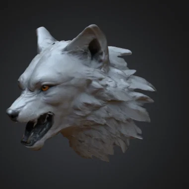 Mô hình đầu sói (Wolf Head) độ chi tiết cao cho in 3D