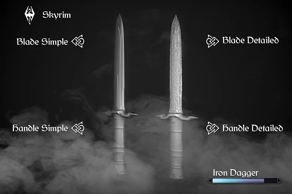 Mô hình dao găm sắt Iron Dagger từ game The Elder Scrolls V: Skyrim - Image 1