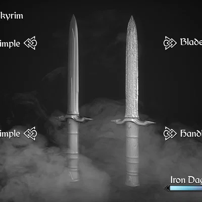 Mô hình dao găm sắt Iron Dagger từ game The Elder Scrolls V: Skyrim