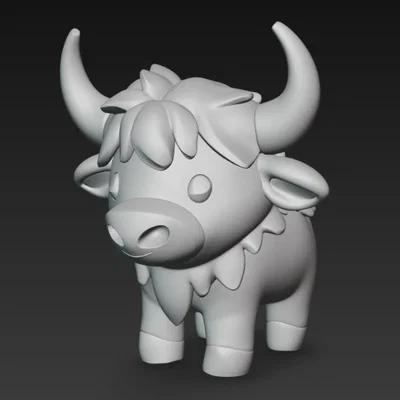Mô hình chú bò tót Bull 3D trang trí bàn làm việc cực dễ thương