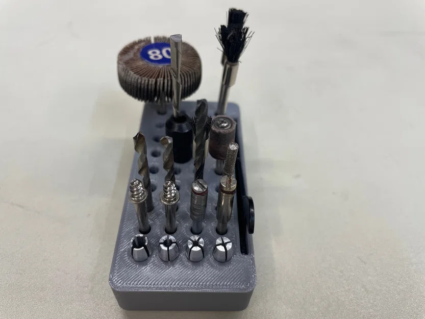 Khay Gridfinity 1x2 đựng cờ lê, đầu kẹp và phụ kiện Dremel 3.15mm (1/8") - Image 6