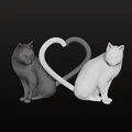 Mô hình đôi mèo Heart-Tail Cats trang trí 3D cực dễ thương - Thumbnail 1