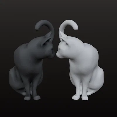 Mô hình đôi mèo Heart-Tail Cats trang trí 3D cực dễ thương