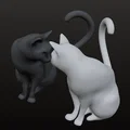 Mô hình đôi mèo Heart-Tail Cats trang trí 3D cực dễ thương - Thumbnail 3