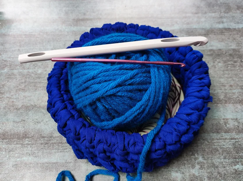 Đế lót giỏ đan móc họa tiết chú mèo 20cm (32 lỗ) - Phụ kiện handmade - Image 6