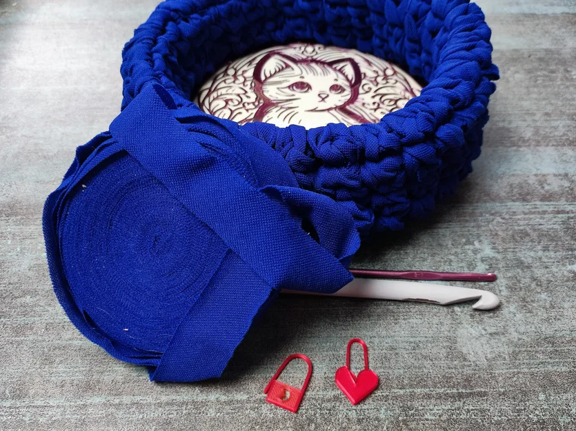 Đế lót giỏ đan móc họa tiết chú mèo 20cm (32 lỗ) - Phụ kiện handmade - Image 7