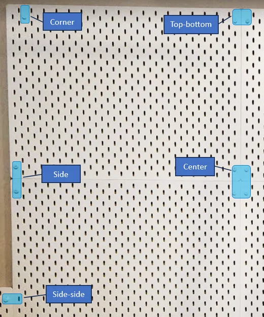 Bộ Ngàm và Khớp Nối Low Profile cho Bảng Ikea Skadis - Image 4