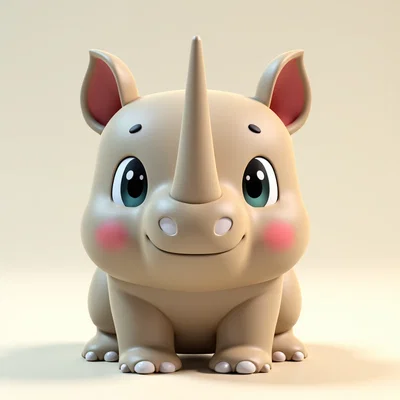 Mô hình Rino Chibi Multicolor đáng yêu cho máy in 3D