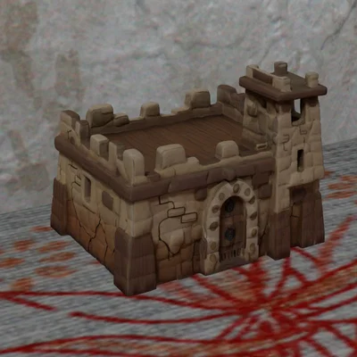 Mô hình pháo đài sa mạc Desert Fortress in 3D không cần support