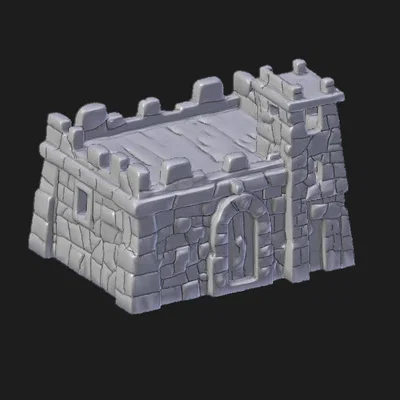 Mô hình pháo đài sa mạc Desert Fortress in 3D không cần support