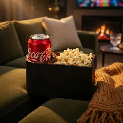 Khay Để Đồ Gắn Tay Vịn Sofa Có Khay Đựng Cốc & Đồ Ăn Vặt – Phụ Kiện Tiện Ích Xem Phim