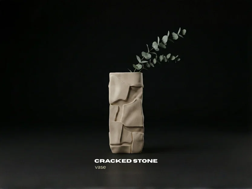 Bình hoa Cracked Stone - Thiết kế hữu cơ mang phong cách Wabi-Sabi - Image 1