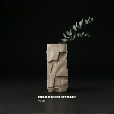 Bình hoa Cracked Stone - Thiết kế hữu cơ mang phong cách Wabi-Sabi