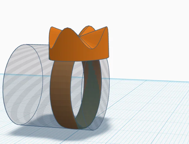 Mẫu nhẫn 3D hình vương miện phong cách tối giản - Image 2