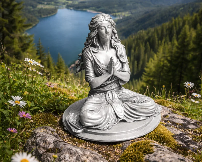 Tượng Cô Gái Thiền Yoga – Zen Yoga Girl Statue - Image 1