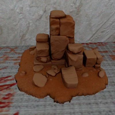 Mô hình địa hình đá sa thạch (Sandstone Rock) in 3D không cần support
