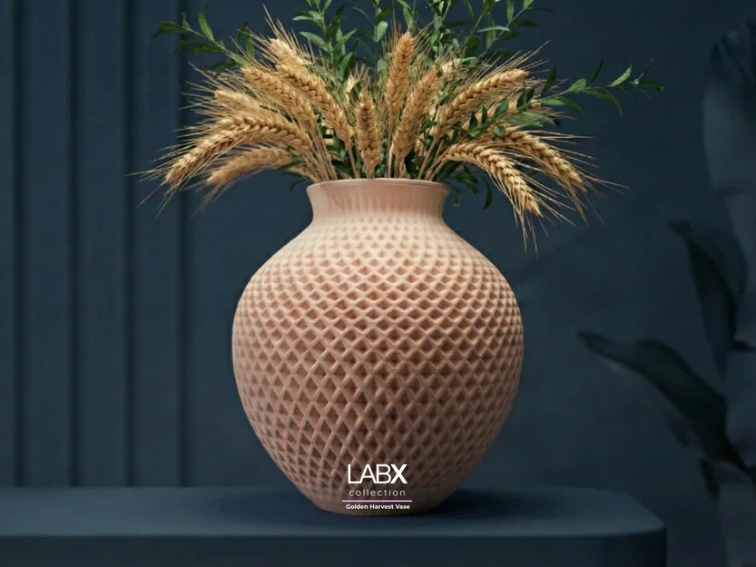 Bình hoa Golden Harvest - Thiết kế hình học hiện đại - Image 1