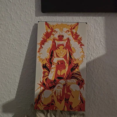 Mẫu in 3D Wolfgirl phong cách HueForge độc đáo cho người yêu nghệ thuật