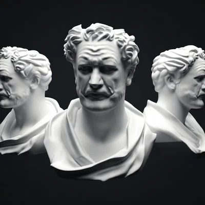 Mô hình 3D tượng bán thân triết gia Democritus tinh xảo