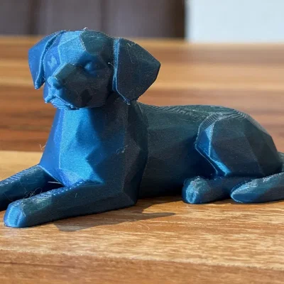 Tượng Chú Chó Nằm Kiểu Low Poly