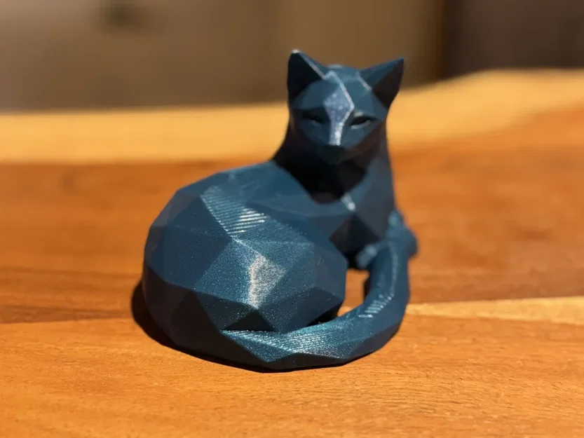 Tượng mèo nằm Low Poly - Image 2