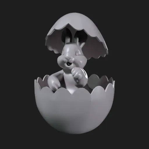 Mô hình chú thỏ trong vỏ trứng (Easter Bunny in Egg) - Trang trí 3D - Image 1