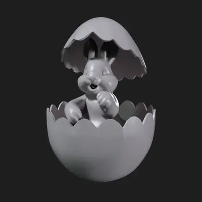 Mô hình chú thỏ trong vỏ trứng (Easter Bunny in Egg) - Trang trí 3D