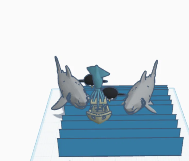 Mô hình 3D Benchy bị săn đuổi bởi cá mập và bạch tuộc đầy hài hước - Image 1