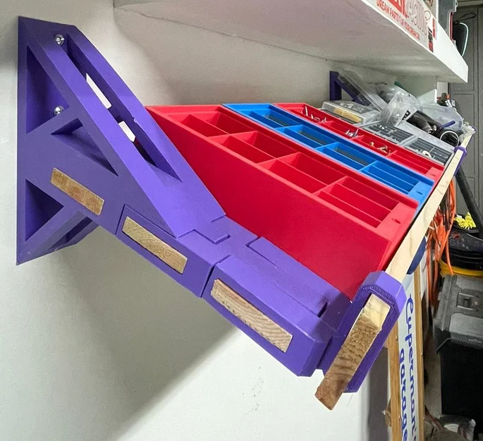 Kệ treo tường đa năng kết hợp in 3D ASA và gỗ cho gara - Image 1