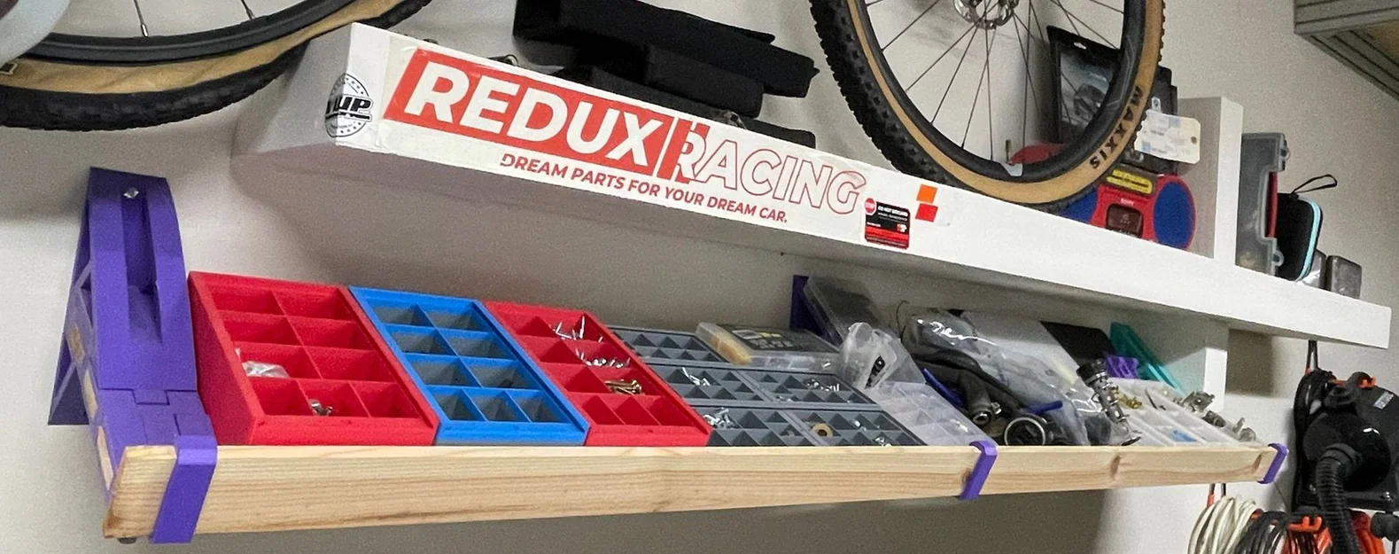 Kệ treo tường đa năng kết hợp in 3D ASA và gỗ cho gara - Image 3