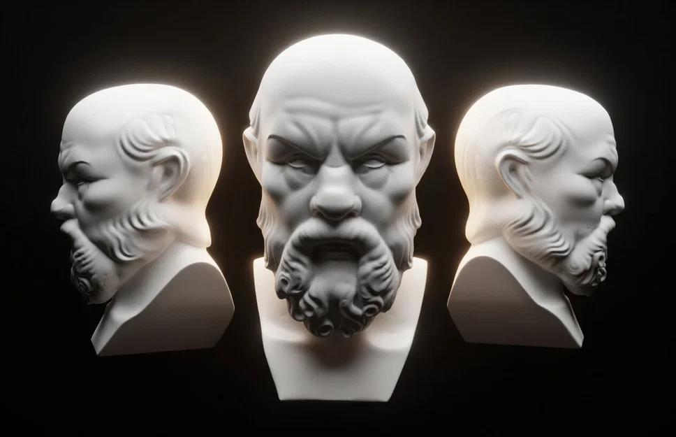 Tượng bán thân triết gia Socrates in 3D để bàn trang trí - Image 1