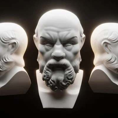 Tượng bán thân triết gia Socrates in 3D để bàn trang trí