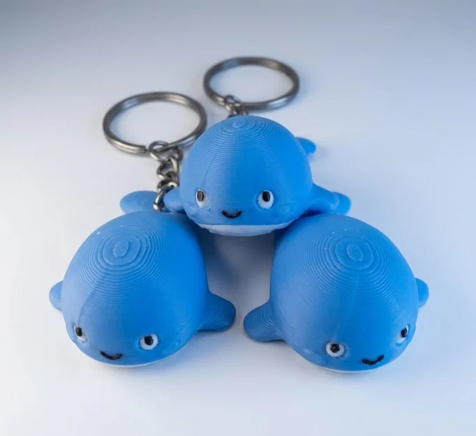 Mẫu in 3D móc khóa chú cá voi dễ thương (Cute Whale Keychain) - Image 2