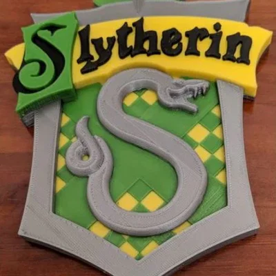 Mô hình huy hiệu nhà Slytherin 3D in 4 màu siêu đẹp