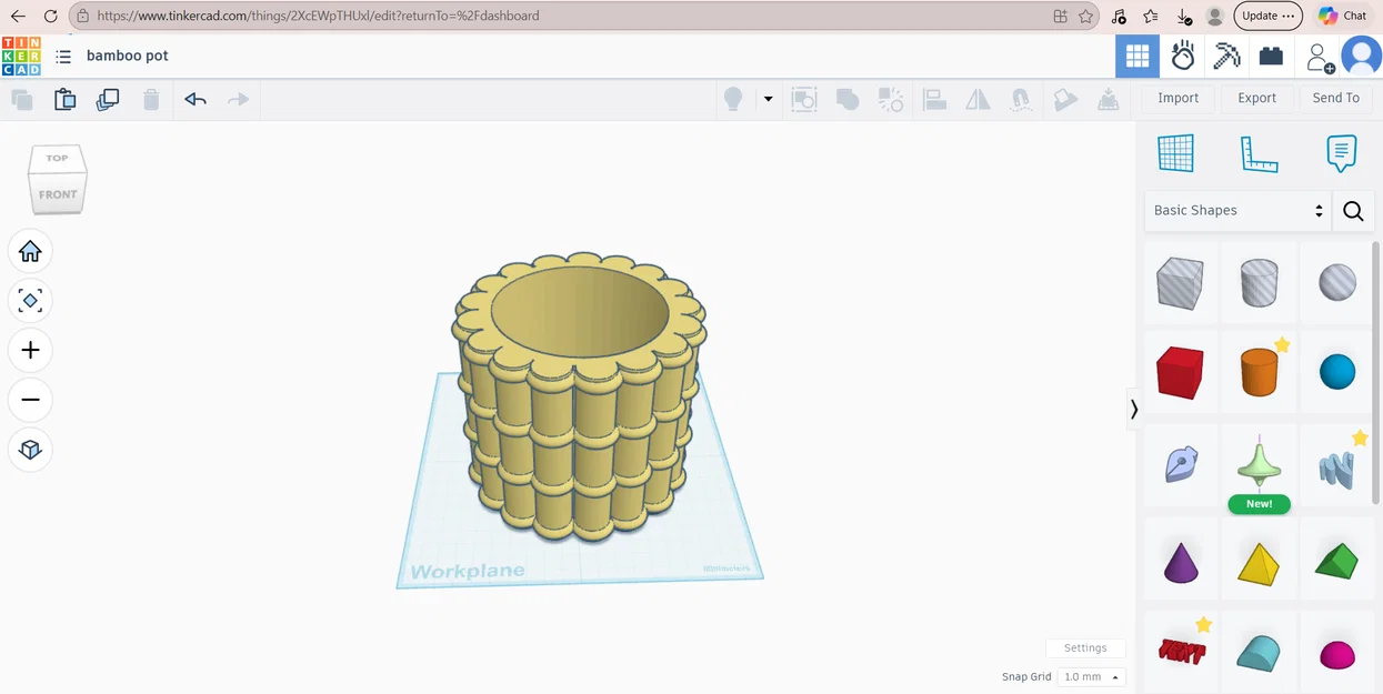 Chậu cây họa tiết tre trúc in 3D (Bamboo Flowerpot) - Trang trí nhà đẹp - Image 1