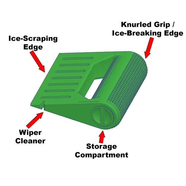 Dụng cụ cạo băng tuyết cho kính chắn gió mùa đông tích hợp ngăn chứa đồ - Image 5