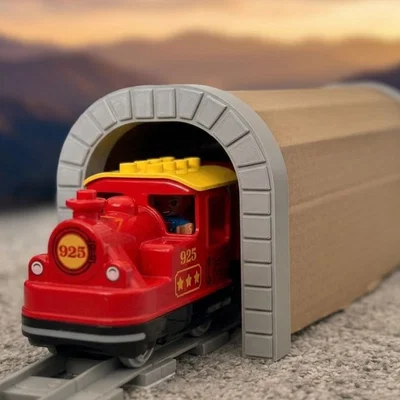 Đường hầm tàu hỏa DUPLO – Phụ kiện mở rộng từ bìa carton