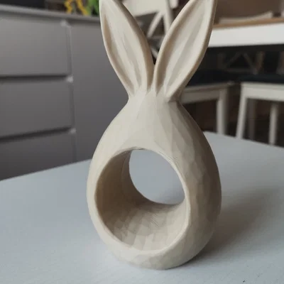 Tượng Chú Thỏ Phục Sinh Tối Giản – Mô Hình Điêu Khắc Hiện Đại In 3D