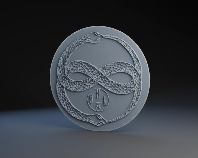 Mẫu in 3D Ouroboros Auryn - Biểu tượng thần thoại huyền bí - Image 1