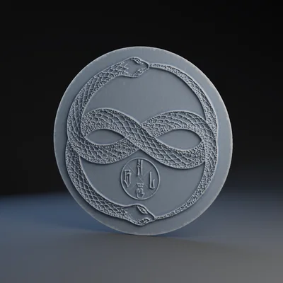 Mẫu in 3D Ouroboros Auryn - Biểu tượng thần thoại huyền bí