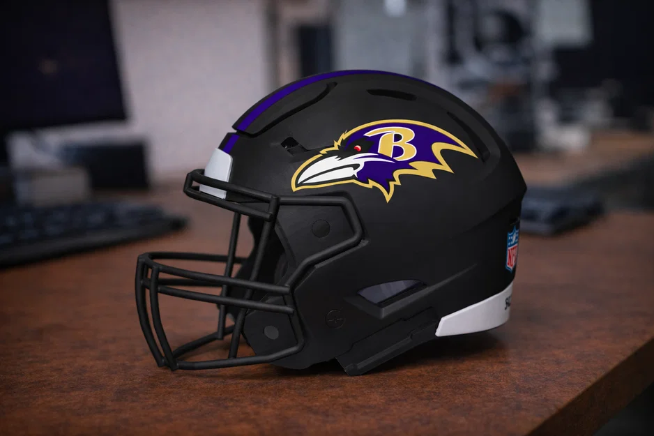 Mũ Bảo Hiểm Bóng Bầu Dục Baltimore Ravens - Có Sọc - Image 1