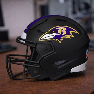 Mũ Bảo Hiểm Bóng Bầu Dục Baltimore Ravens - Có Sọc