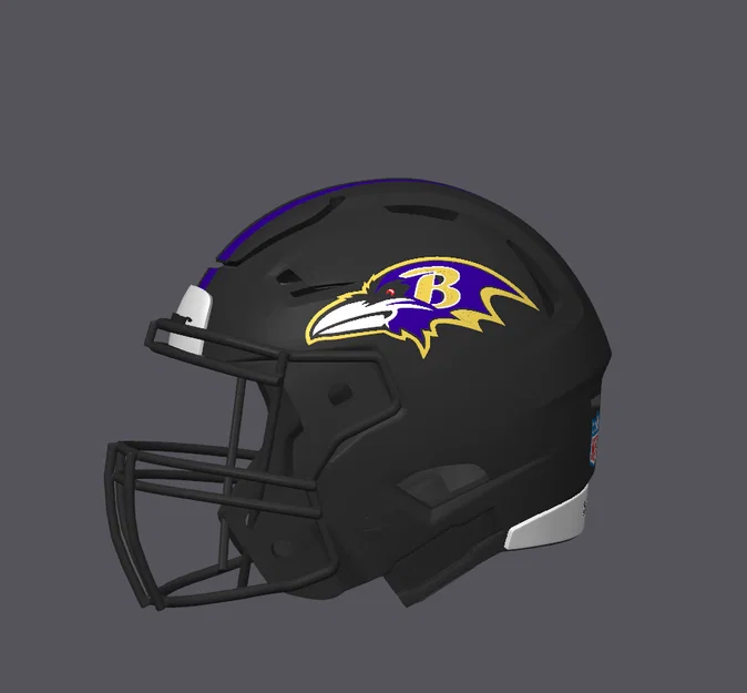 Mũ Bảo Hiểm Bóng Bầu Dục Baltimore Ravens - Có Sọc - Image 2