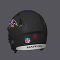 Mũ Bảo Hiểm Bóng Bầu Dục Baltimore Ravens - Có Sọc - Thumbnail 3