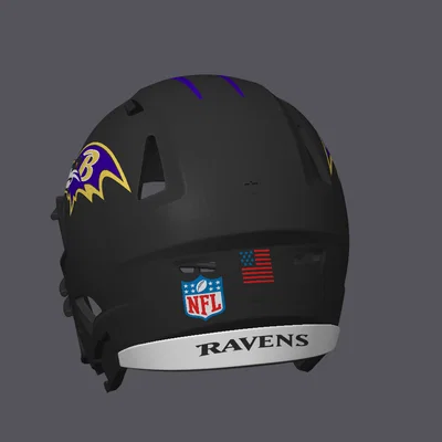 Mũ Bảo Hiểm Bóng Bầu Dục Baltimore Ravens - Có Sọc